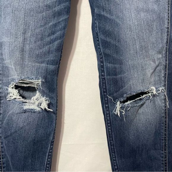 0 W25 Blown Out Distressed Cuffed Blue Jeans Abercrombie & Fitch - Picture 5 of 8